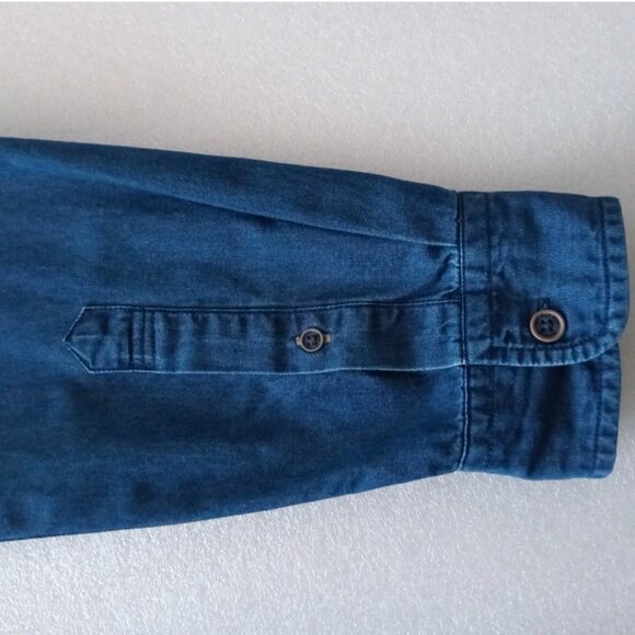 US Polo Assn Mens Denim Button Up Shirt Long Sleeve Medium Blue Casual Western L - Picture 7 of 8